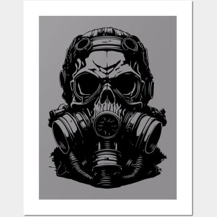 skull with a gasmask Posters and Art